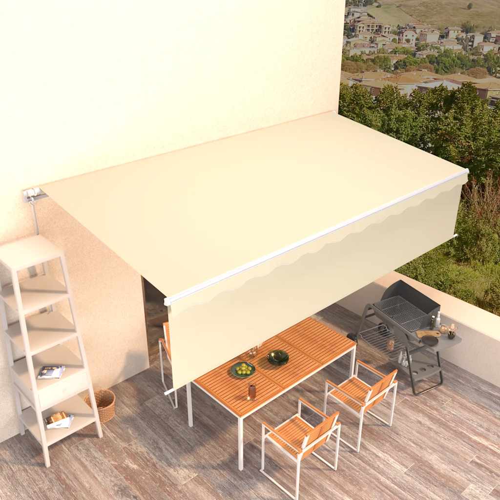 Tenda na ručno uvlačenje s roletom 6 x 3 m krem