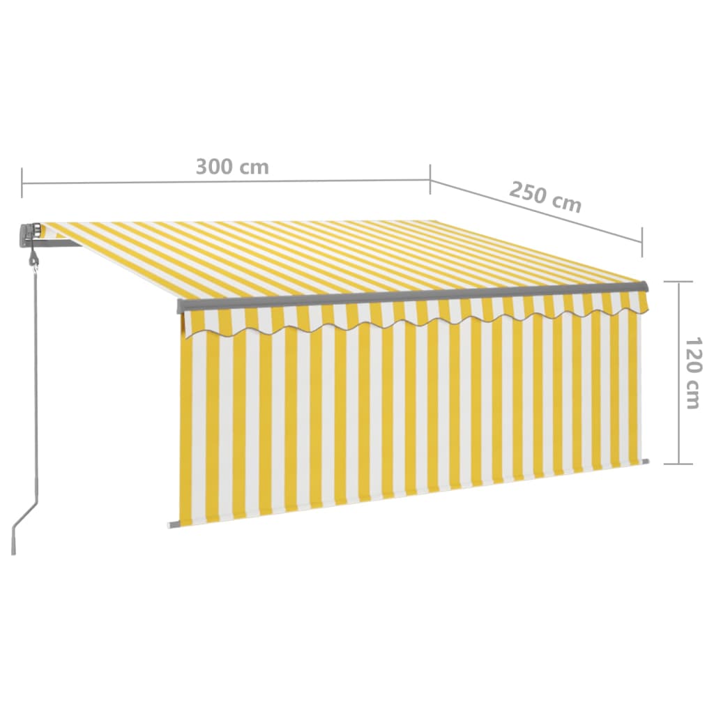 Automatska tenda na uvlačenje s roletom 3 x 2,5 m žuto-bijela