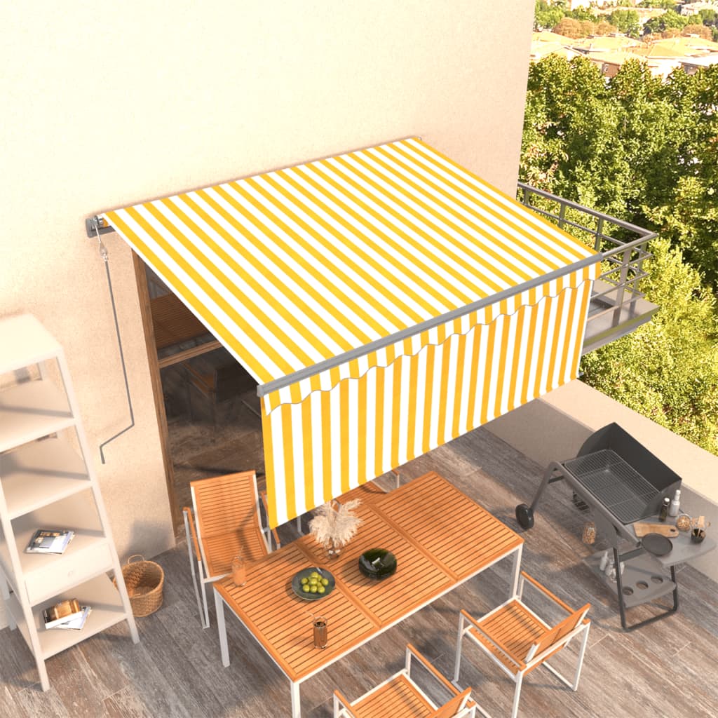 Automatska tenda na uvlačenje s roletom 3 x 2,5 m žuto-bijela