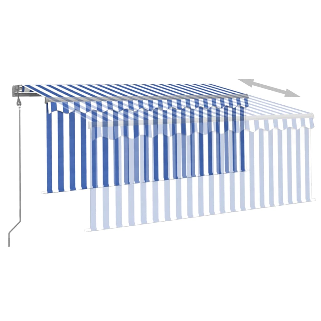 Automatska tenda s roletom i senzorom LED 3x2,5 m plavo-bijela