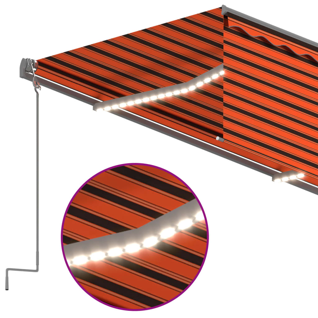 Automatska tenda roleta i senzor LED 3 x 2,5 m narančasto-smeđa