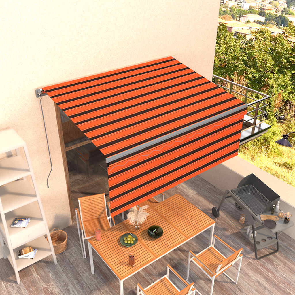 Tenda na ručno uvlačenje s roletom 3,5 x 2,5 m narančasto-smeđa