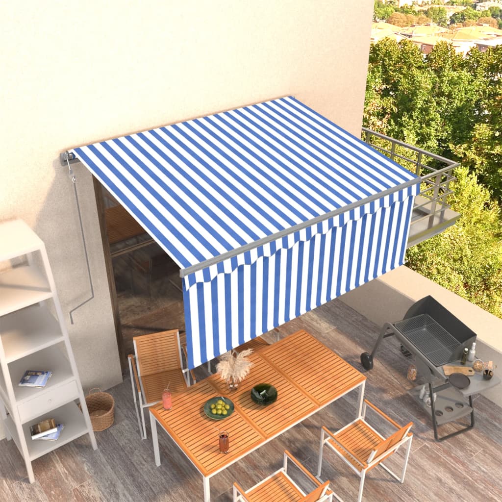Automatska tenda na uvlačenje s roletom 3,5x2,5 m plavo-bijela