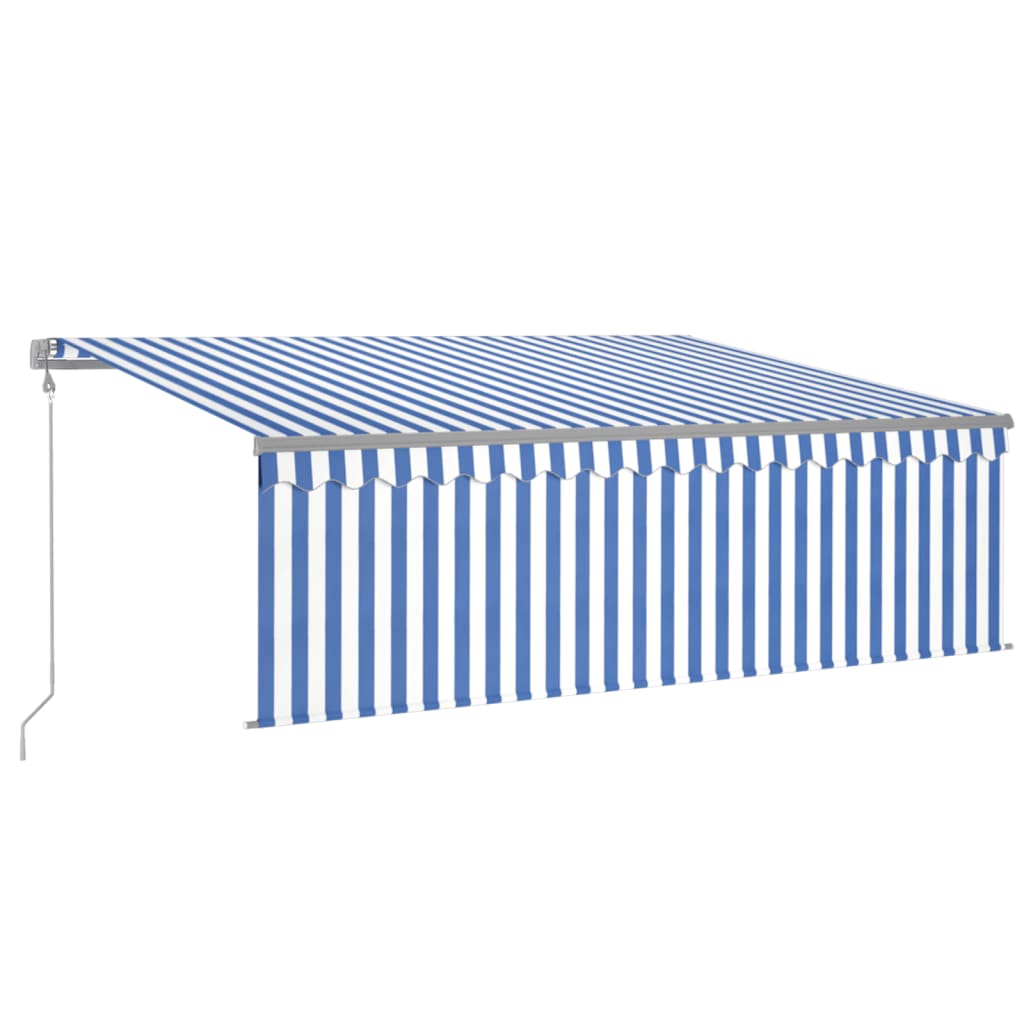 Automatska tenda na uvlačenje s roletom 4 x 3 m plavo-bijela
