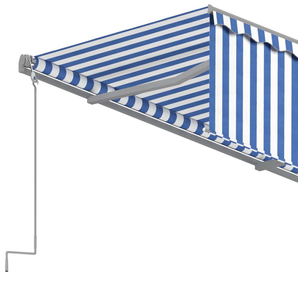 Automatska tenda na uvlačenje s roletom 4 x 3 m plavo-bijela