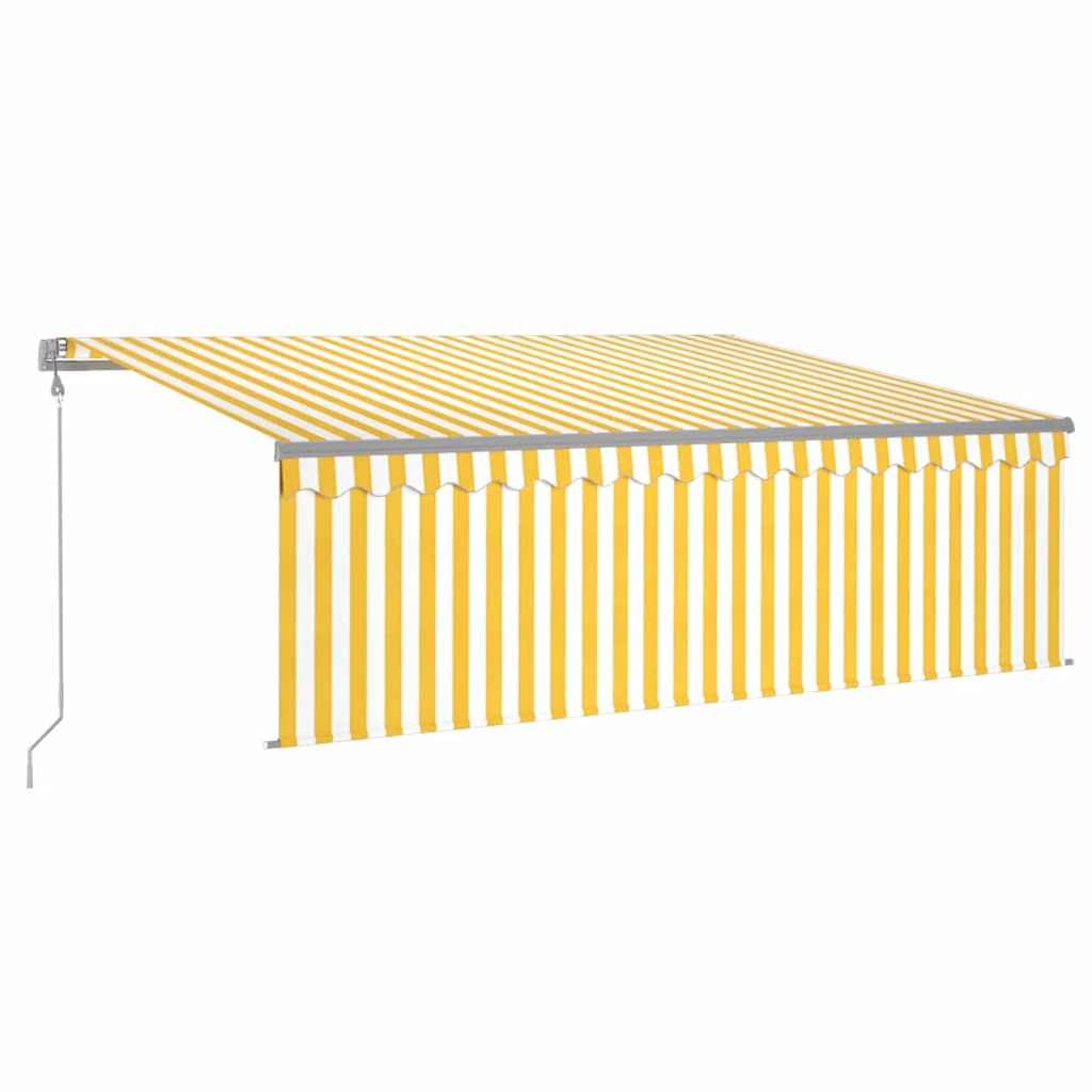 Automatska tenda s roletom i senzorom LED 4 x 3 m žuto-bijela