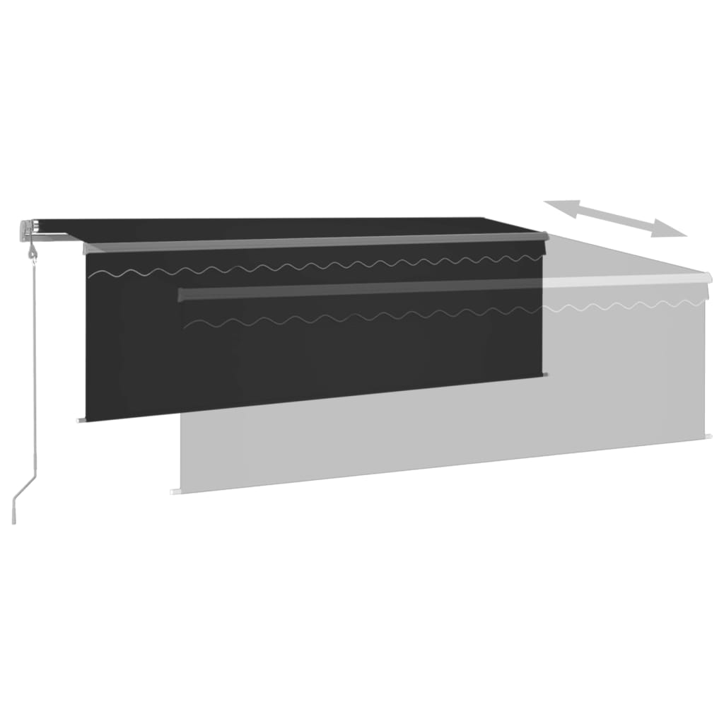 Automatska tenda s roletom i senzorom LED 4 x 3 m antracit