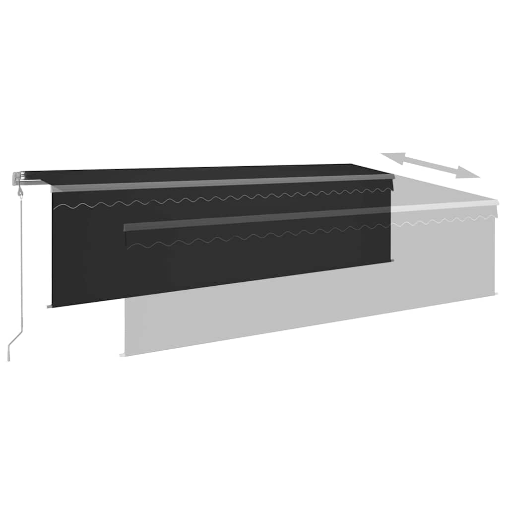 Automatska tenda s roletom i senzorom LED 5 x 3 m antracit