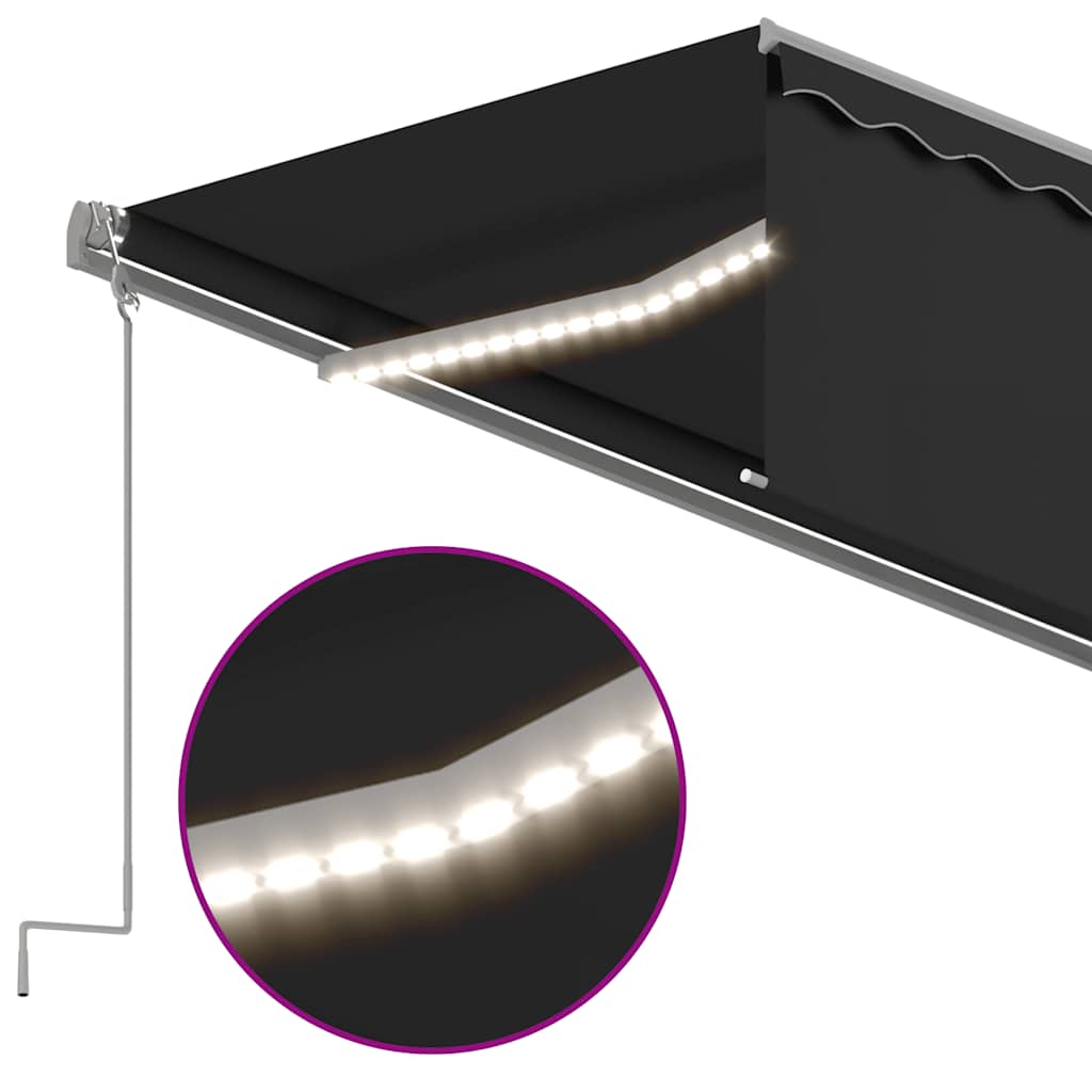 Automatska tenda s roletom i senzorom LED 5 x 3 m antracit