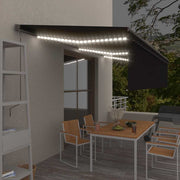 Automatska tenda s roletom i senzorom LED 6 x 3 m antracit
