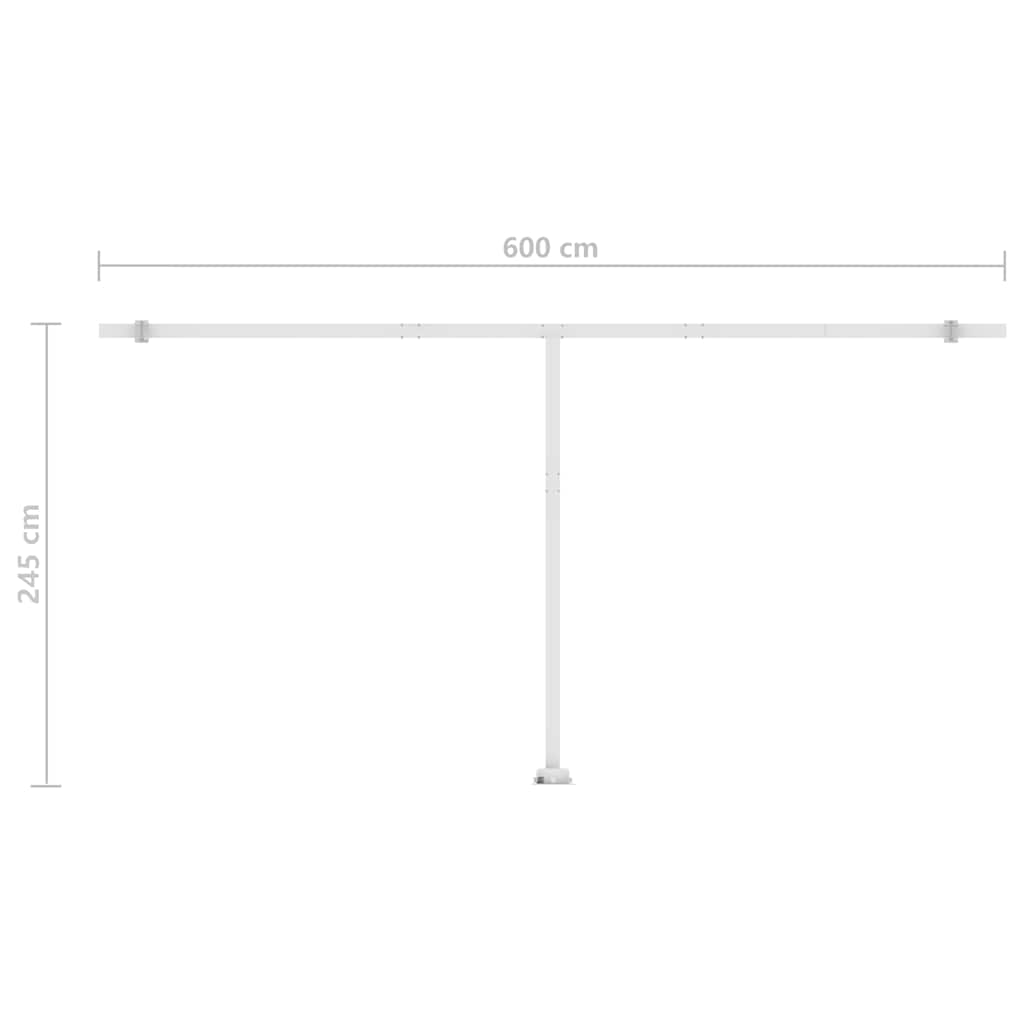 Tenda na ručno uvlačenje s LED svjetlom 600x300 cm plavo-bijela