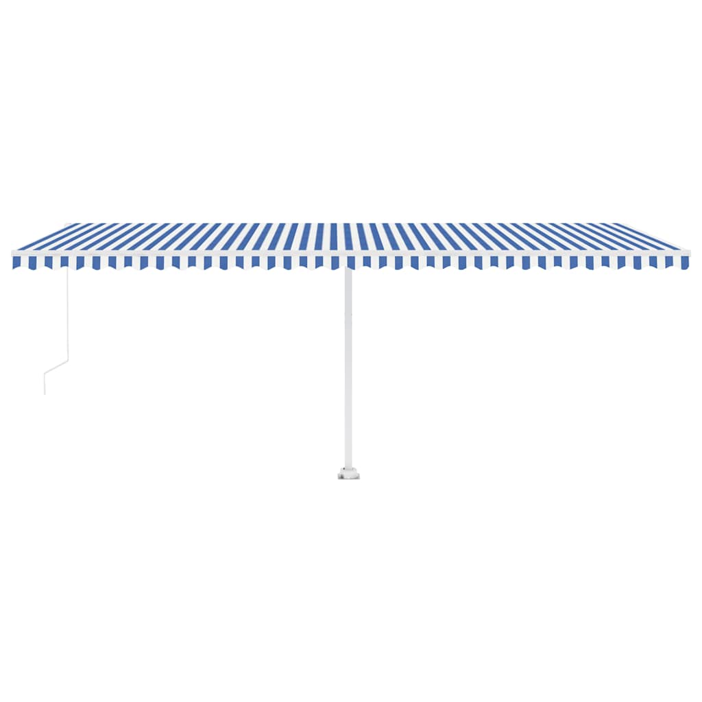 Tenda na ručno uvlačenje s LED svjetlom 600x350 cm plavo-bijela