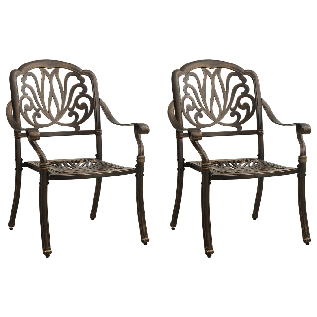 3-dijelni bistro set od lijevanog aluminija brončani