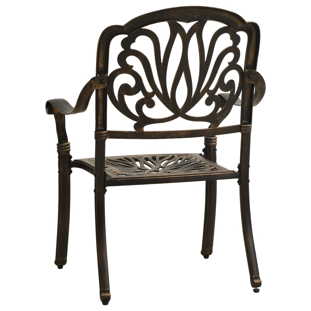3-dijelni bistro set od lijevanog aluminija brončani