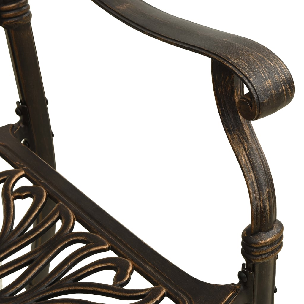 3-dijelni bistro set od lijevanog aluminija brončani