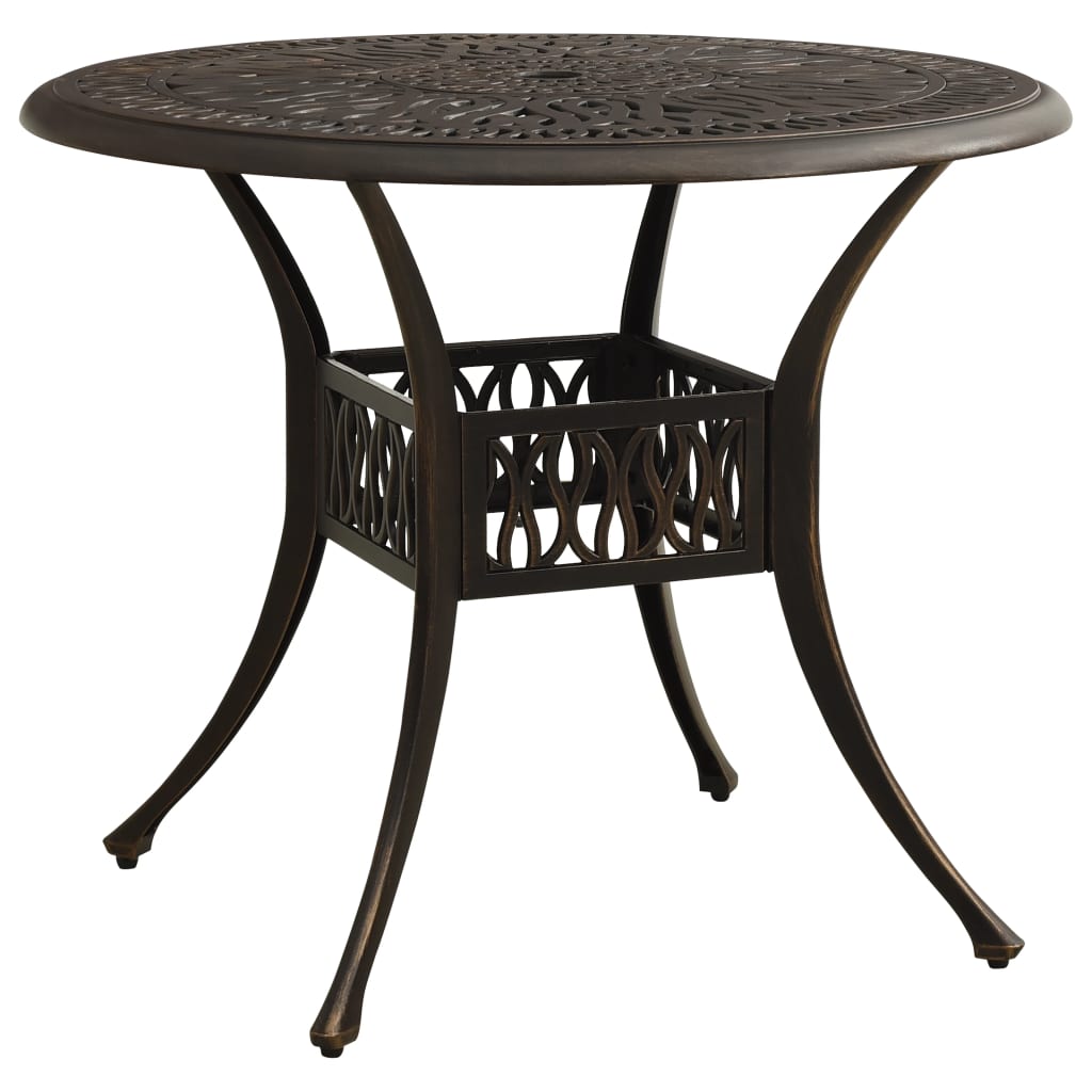 3-dijelni bistro set od lijevanog aluminija brončani
