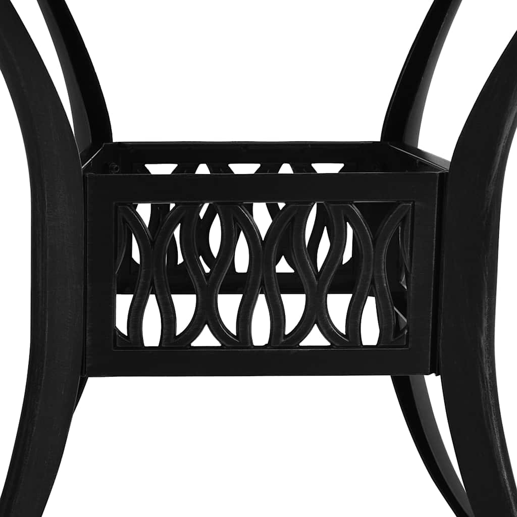 3-dijelni bistro set od lijevanog aluminija crni