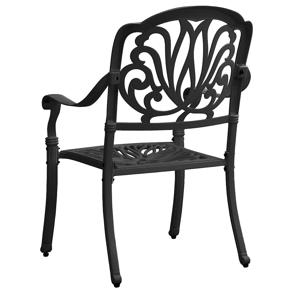 3-dijelni bistro set od lijevanog aluminija crni