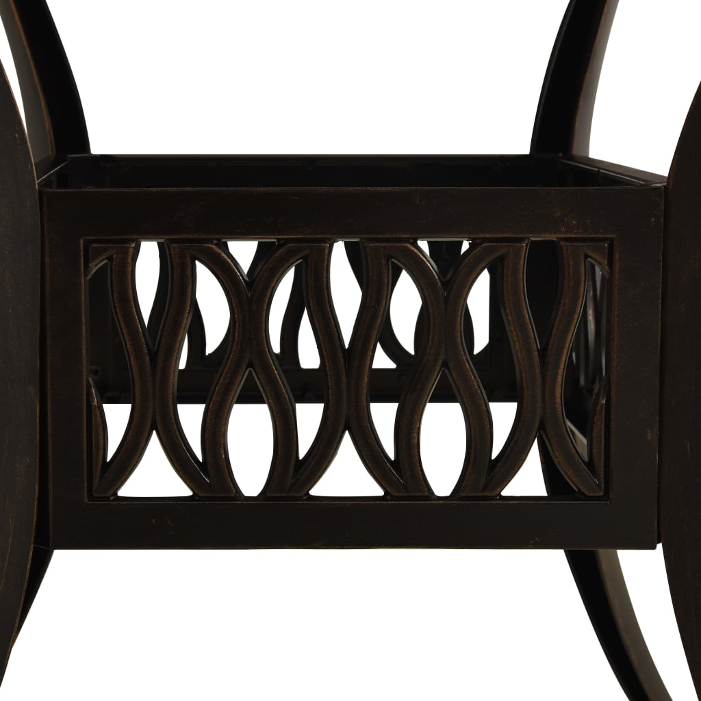 3-dijelni bistro set od lijevanog aluminija brončani