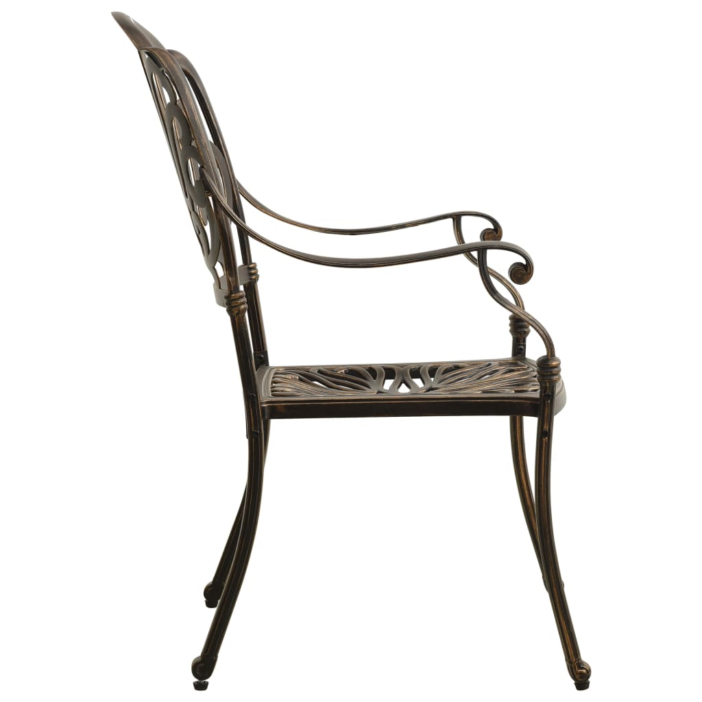 3-dijelni bistro set od lijevanog aluminija brončani