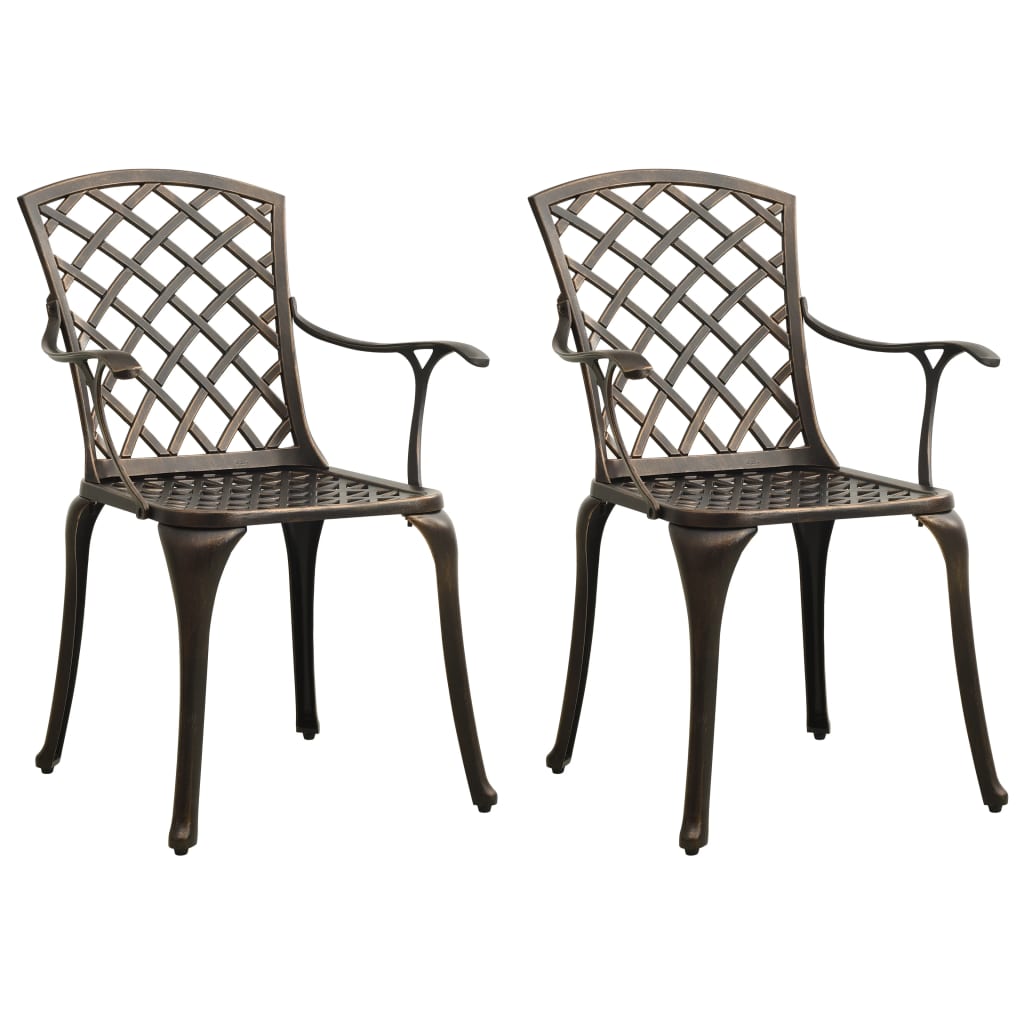 3-dijelni bistro set od lijevanog aluminija brončani