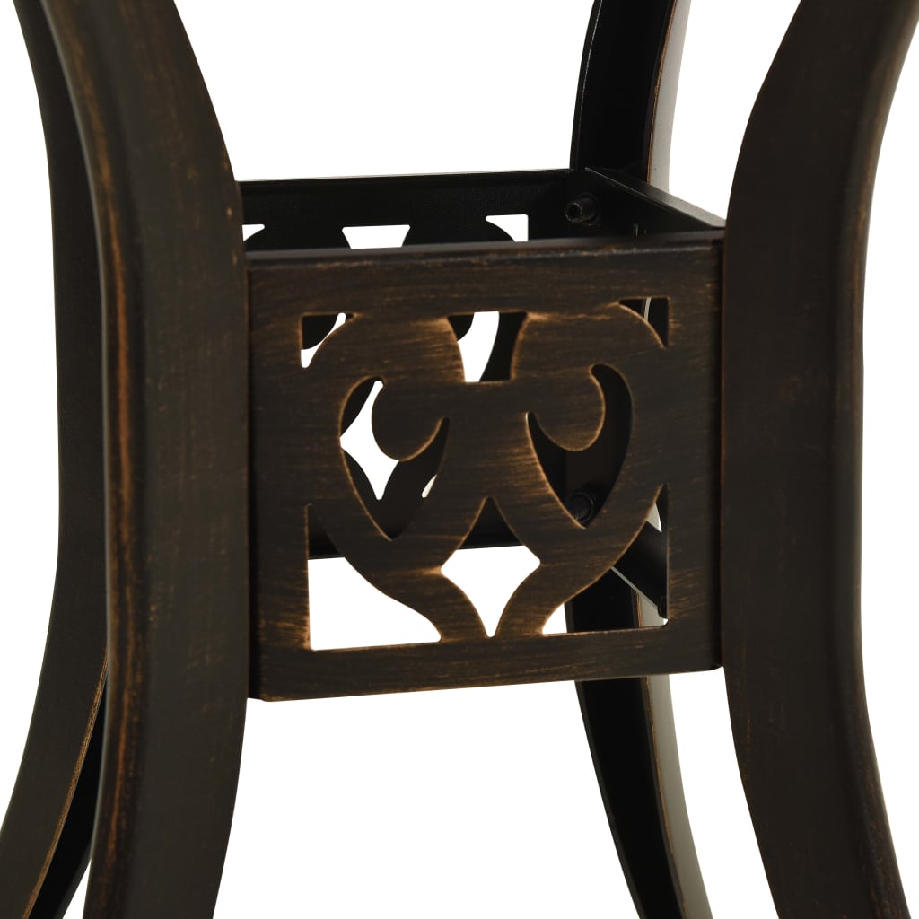 3-dijelni bistro set od lijevanog aluminija brončani