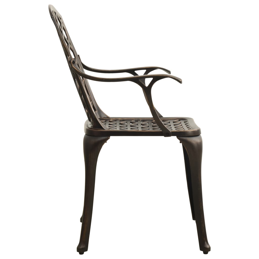 3-dijelni bistro set od lijevanog aluminija brončani