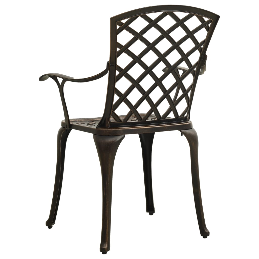 3-dijelni bistro set od lijevanog aluminija brončani