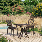 3-dijelni bistro set od lijevanog aluminija brončani
