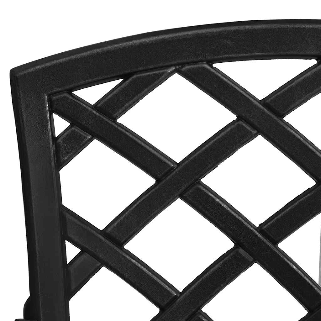 3-dijelni bistro set od lijevanog aluminija crni