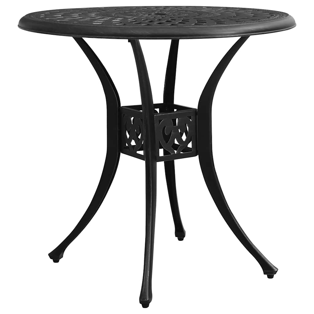 3-dijelni bistro set od lijevanog aluminija crni