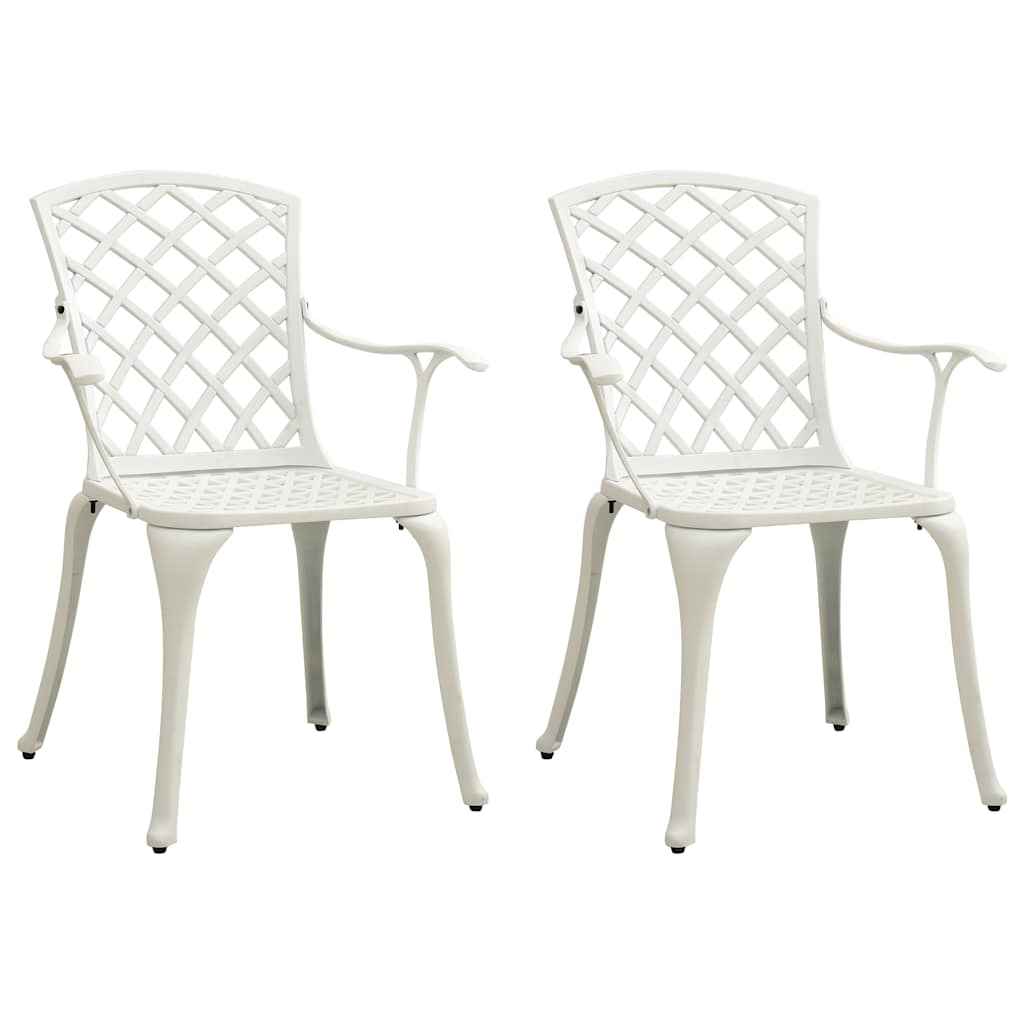 3-dijelni bistro set od lijevanog aluminija bijeli