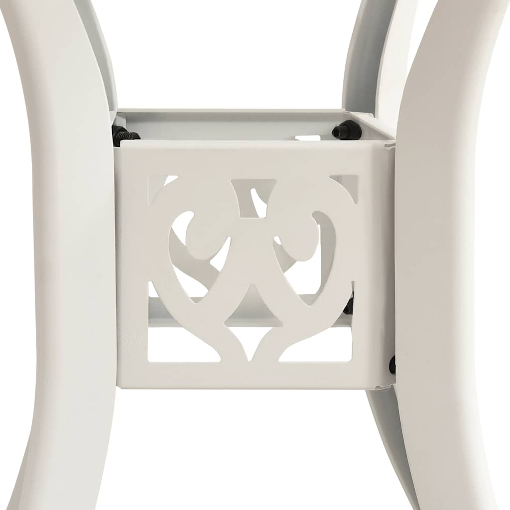 3-dijelni bistro set od lijevanog aluminija bijeli