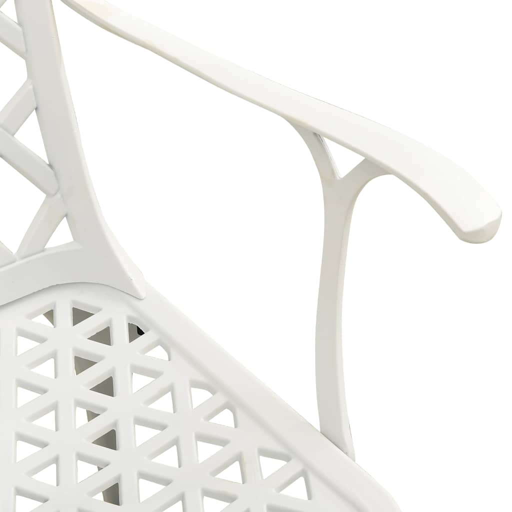 3-dijelni bistro set od lijevanog aluminija bijeli