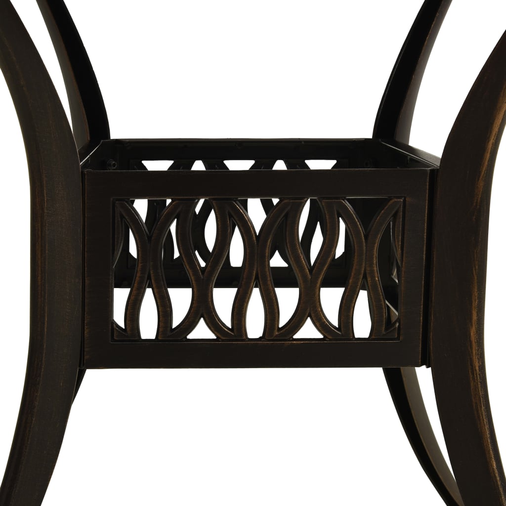3-dijelni bistro set od lijevanog aluminija brončani