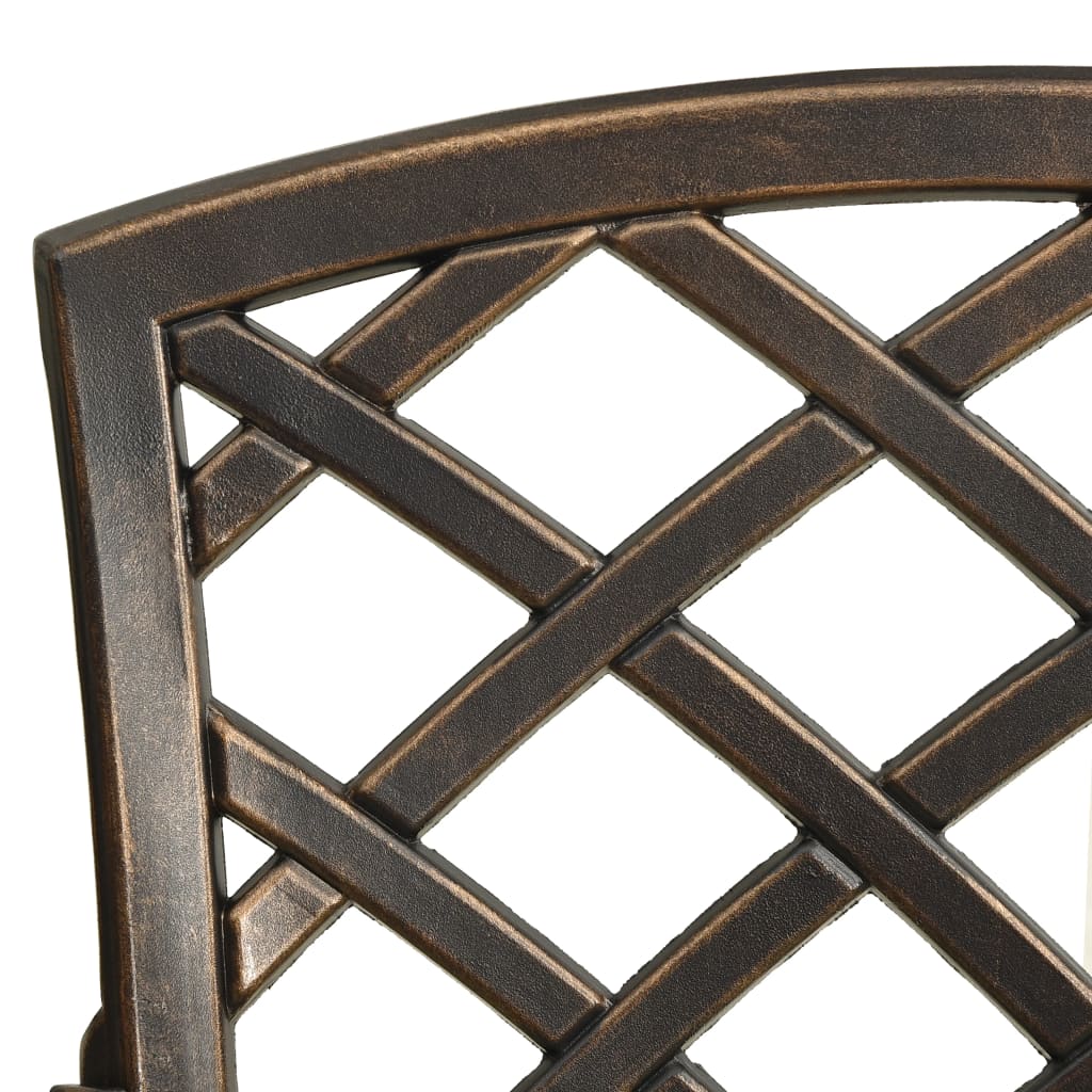 3-dijelni bistro set od lijevanog aluminija brončani