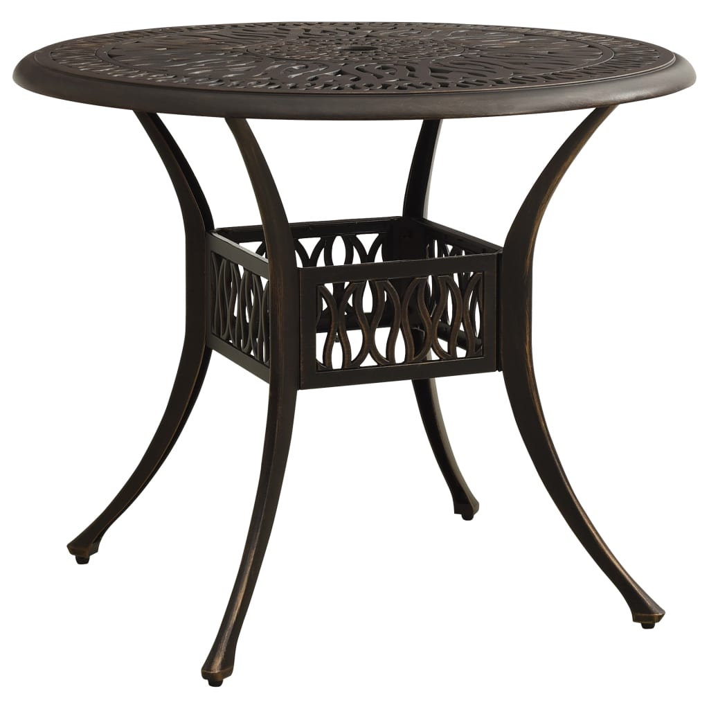 3-dijelni bistro set od lijevanog aluminija brončani