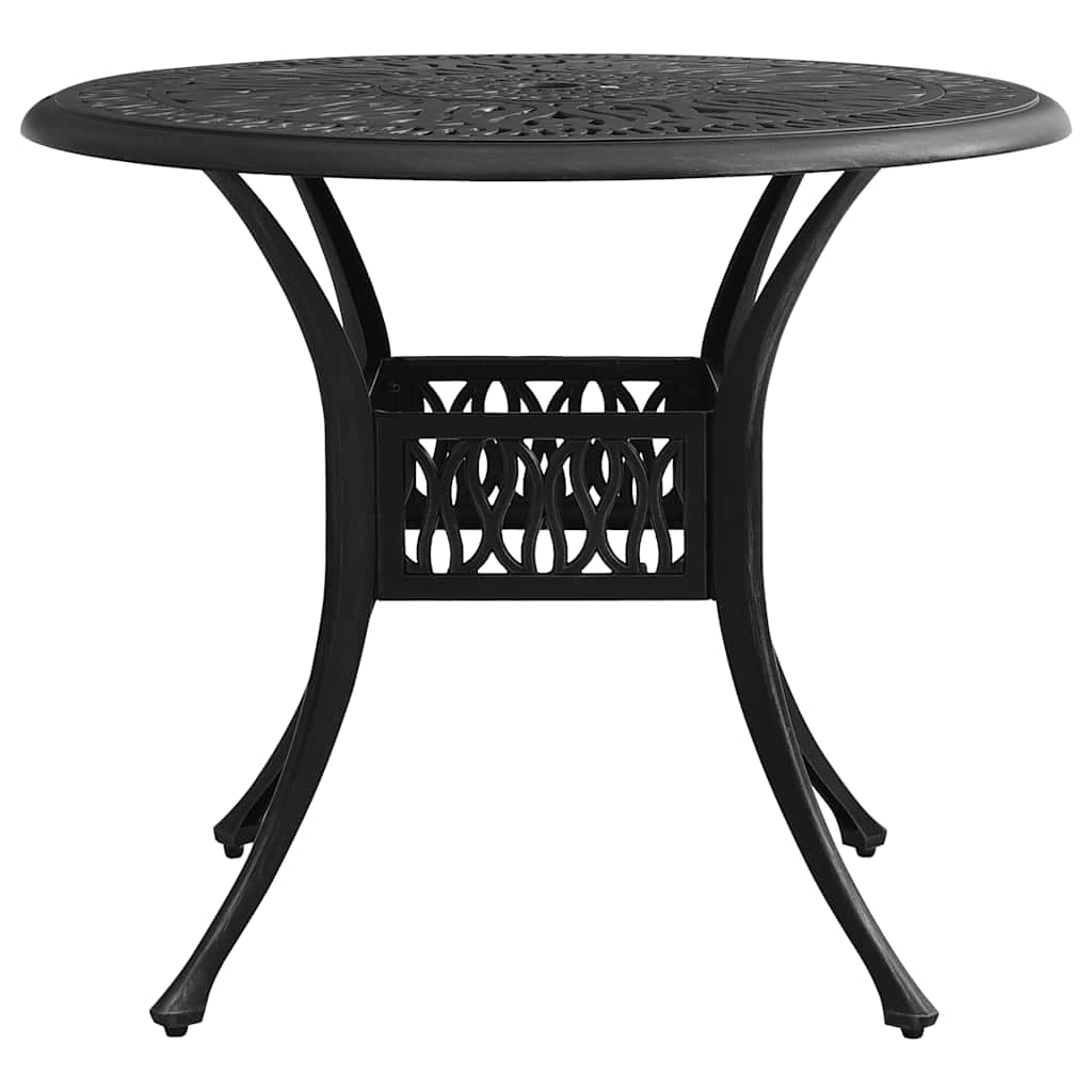 3-dijelni bistro set od lijevanog aluminija crni