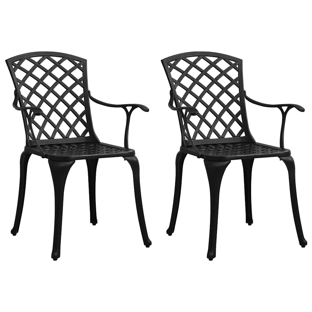3-dijelni bistro set od lijevanog aluminija crni
