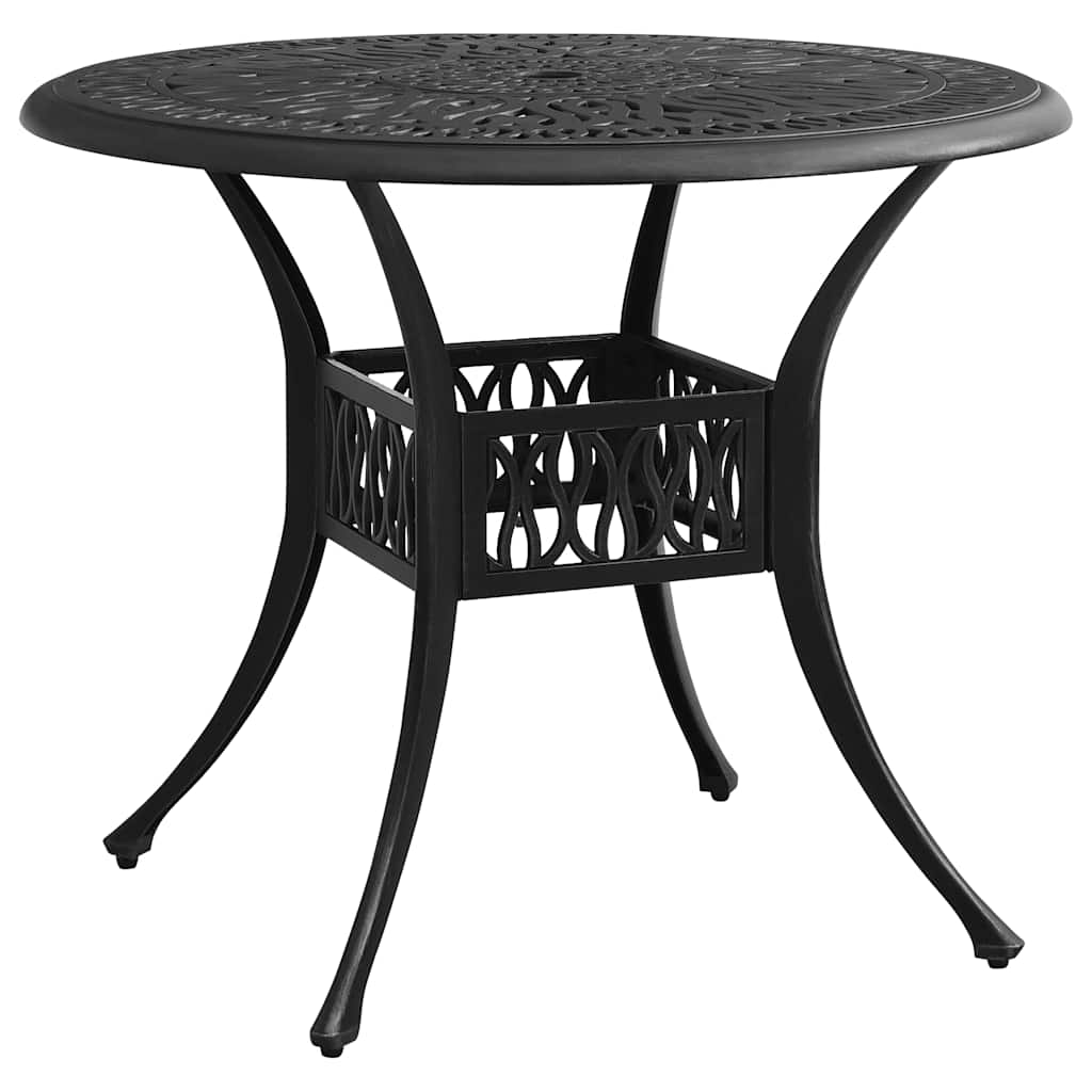 3-dijelni bistro set od lijevanog aluminija crni