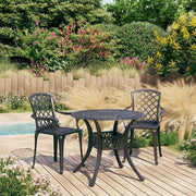 3-dijelni bistro set od lijevanog aluminija crni