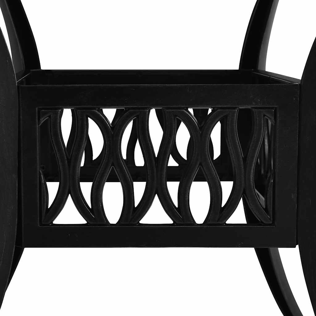 3-dijelni bistro set od lijevanog aluminija crni