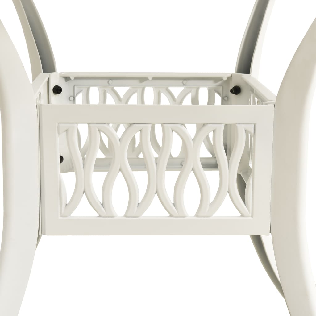3-dijelni bistro set od lijevanog aluminija bijeli