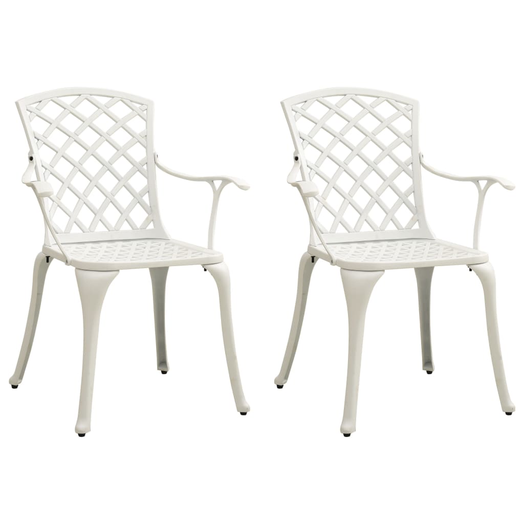 3-dijelni bistro set od lijevanog aluminija bijeli