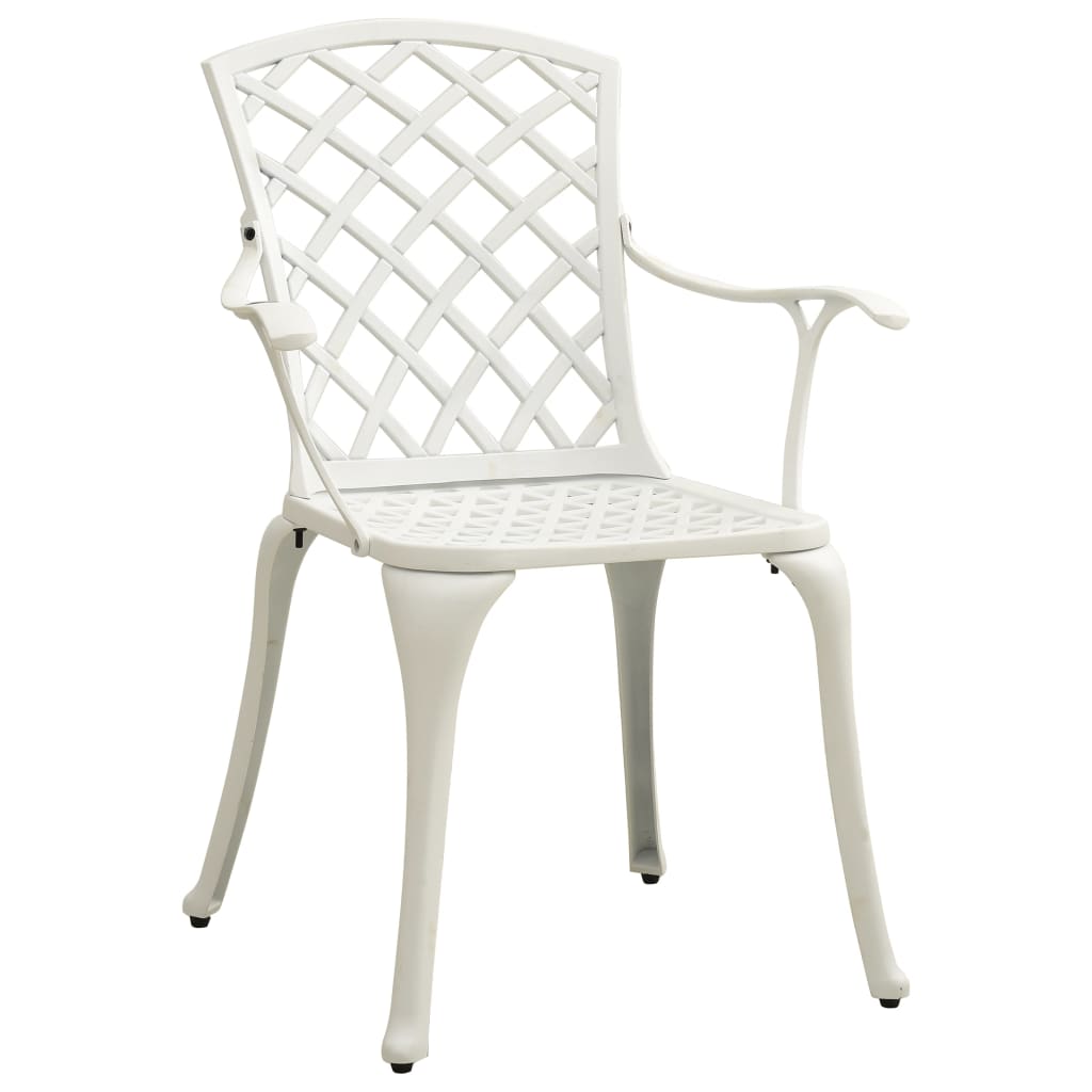 3-dijelni bistro set od lijevanog aluminija bijeli