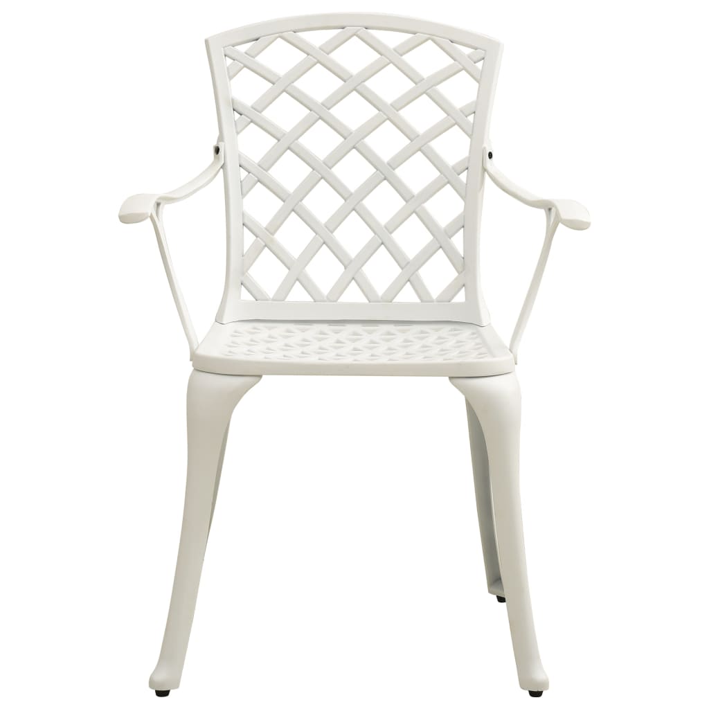 3-dijelni bistro set od lijevanog aluminija bijeli