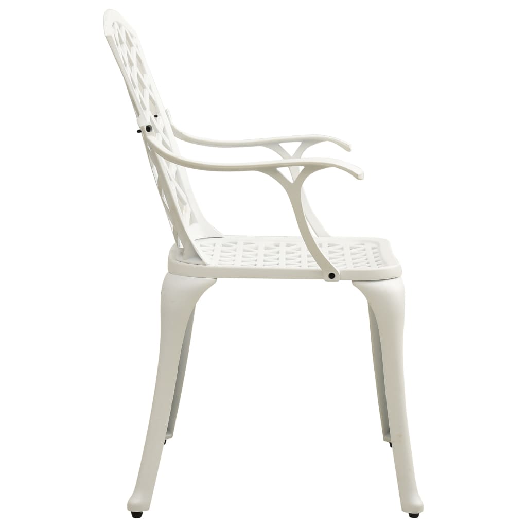 3-dijelni bistro set od lijevanog aluminija bijeli