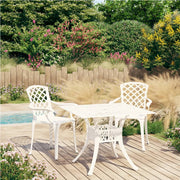 3-dijelni bistro set od lijevanog aluminija bijeli