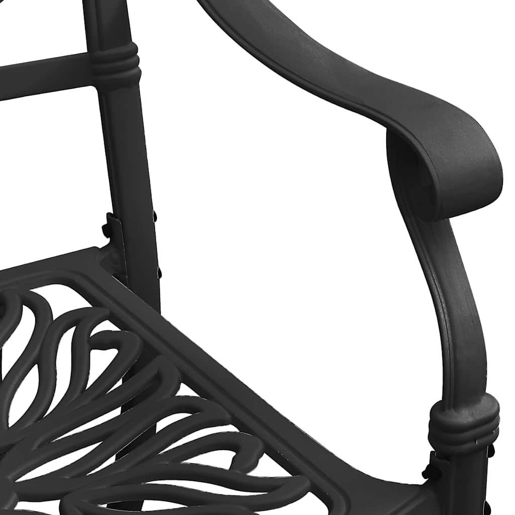 5-dijelni bistro set od lijevanog aluminija crni