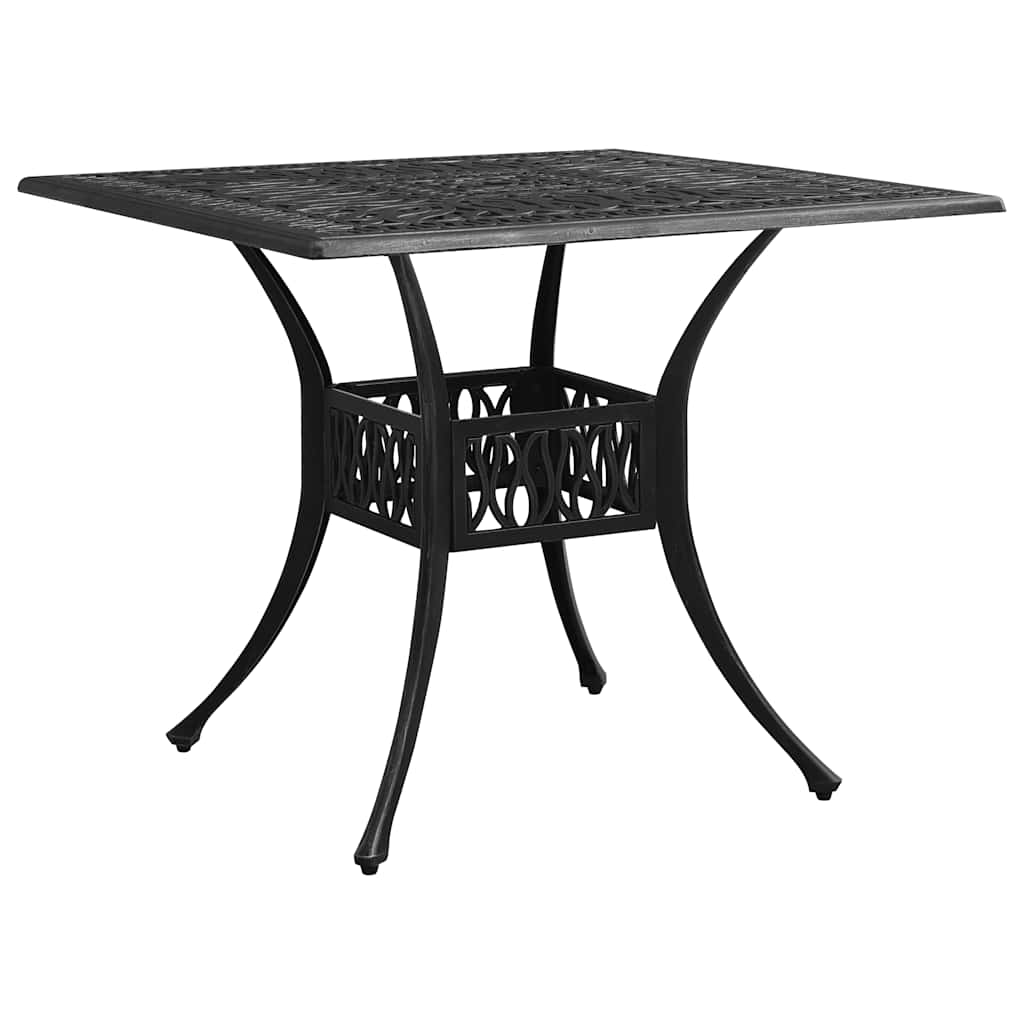 5-dijelni bistro set od lijevanog aluminija crni